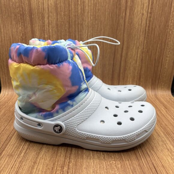 Crocs Shoes - Crocs Boots Neo-Puff Tie Dye Light‎ Blue Fleece Lined Women’s Size 10 Or Men’s 8
